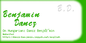 benjamin dancz business card